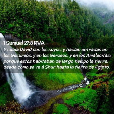 Picture 02 - 1 Samuel 27:8 RVA - Y subía David con los suyos, y hacían entradas - Bible Verse Picture