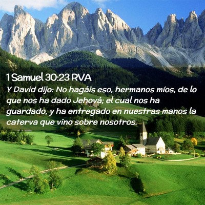 Picture 02 - 1 Samuel 30:23 RVA - Y David dijo: No hagáis eso, hermanos míos, de - Bible Verse Picture