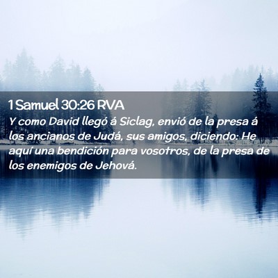 Picture 02 - 1 Samuel 30:26 RVA - Y como David llegó á Siclag, envió de la presa - Bible Verse Picture
