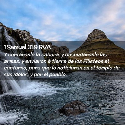 Picture 02 - 1 Samuel 31:9 RVA - Y cortáronle la cabeza, y desnudáronle las - Bible Verse Picture