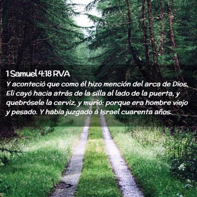 Picture 02 - 1 Samuel 4:18 RVA - Y aconteció que como él hizo mención del arca - Bible Verse Picture
