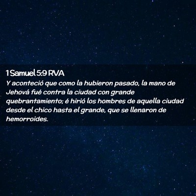 Picture 02 - 1 Samuel 5:9 RVA - Y aconteció que como la hubieron pasado, la mano - Bible Verse Picture