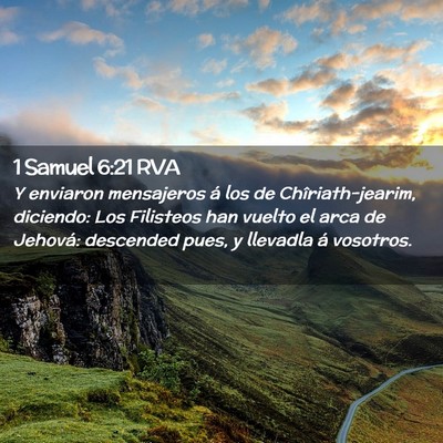 Picture 02 - 1 Samuel 6:21 RVA - Y enviaron mensajeros á los de Chîriath-jearim, - Bible Verse Picture