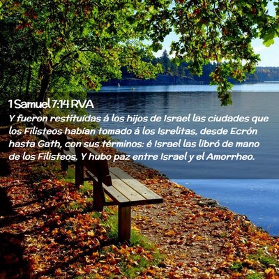 Picture 02 - 1 Samuel 7:14 RVA - Y fueron restituídas á los hijos de Israel las - Bible Verse Picture