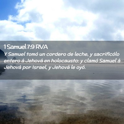 Picture 02 - 1 Samuel 7:9 RVA - Y Samuel tomó un cordero de leche, y - Bible Verse Picture
