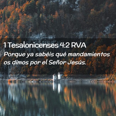 Picture 02 - 1 Tesalonicenses 4:2 RVA - Porque ya sabéis qué mandamientos os dimos por - Bible Verse Picture