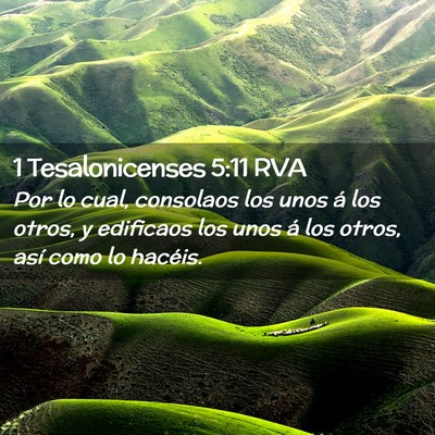 Picture 02 - 1 Tesalonicenses 5:11 RVA - Por lo cual, consolaos los unos á los otros, y - Bible Verse Picture