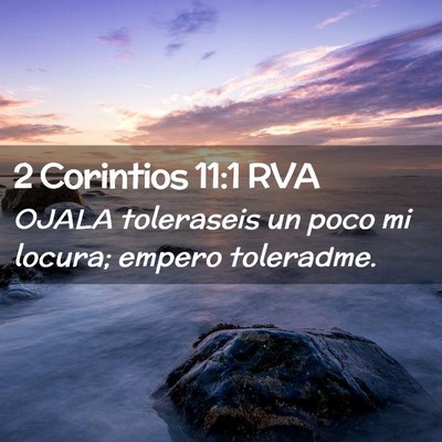 Picture 02 - 2 Corintios 11:1 RVA - OJALA toleraseis un poco mi locura; empero - Bible Verse Picture