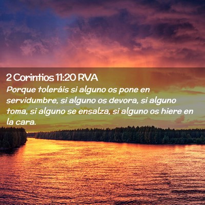 Picture 02 - 2 Corintios 11:20 RVA - Porque toleráis si alguno os pone en - Bible Verse Picture