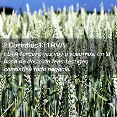 Picture 02 - 2 Corintios 13:1 RVA - ESTA tercera vez voy á vosotros. En la boca de - Bible Verse Picture