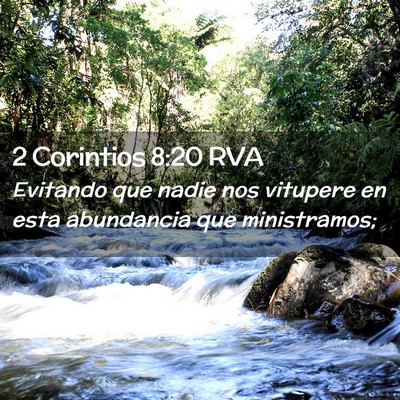 Picture 02 - 2 Corintios 8:20 RVA - Evitando que nadie nos vitupere en esta - Bible Verse Picture