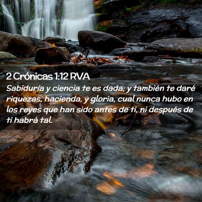 Picture 02 - 2 Crónicas 1:12 RVA - Sabiduría y ciencia te es dada; y también te - Bible Verse Picture