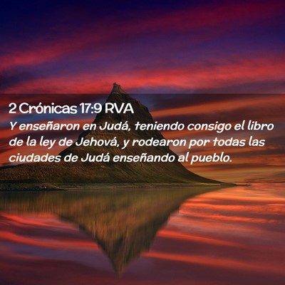 Picture 02 - 2 Crónicas 17:9 RVA - Y enseñaron en Judá, teniendo consigo el libro - Bible Verse Picture