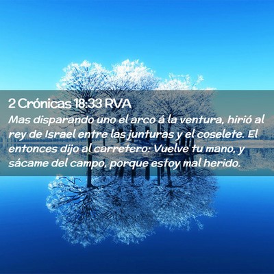 Picture 02 - 2 Crónicas 18:33 RVA - Mas disparando uno el arco á la ventura, hirió - Bible Verse Picture
