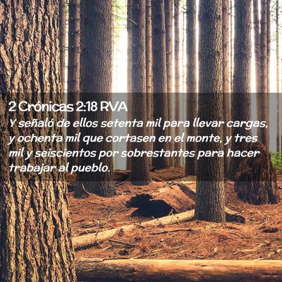 Picture 02 - 2 Crónicas 2:18 RVA - Y señaló de ellos setenta mil para llevar - Bible Verse Picture