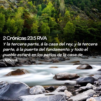 Picture 02 - 2 Crónicas 23:5 RVA - Y la tercera parte, á la casa del rey; y la - Bible Verse Picture
