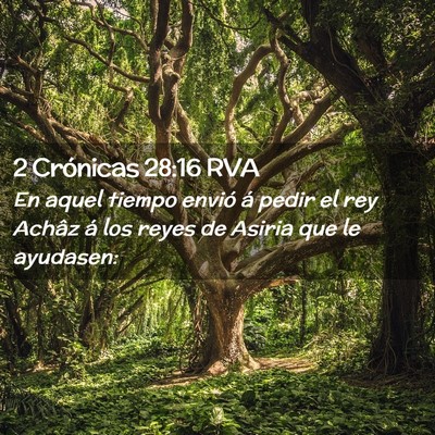 Picture 02 - 2 Crónicas 28:16 RVA - En aquel tiempo envió á pedir el rey Achâz á - Bible Verse Picture