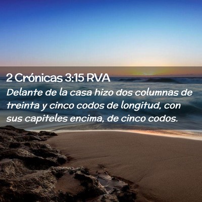 Picture 02 - 2 Crónicas 3:15 RVA - Delante de la casa hizo dos columnas de treinta y - Bible Verse Picture