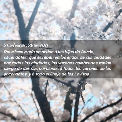Picture 02 - 2 Crónicas 31:19 RVA - Del mismo modo en orden á los hijos de Aarón, - Bible Verse Picture