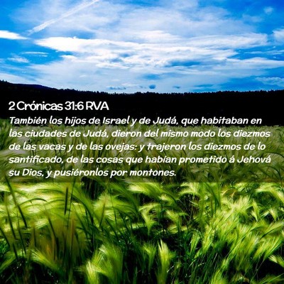 Picture 02 - 2 Crónicas 31:6 RVA - También los hijos de Israel y de Judá, que - Bible Verse Picture