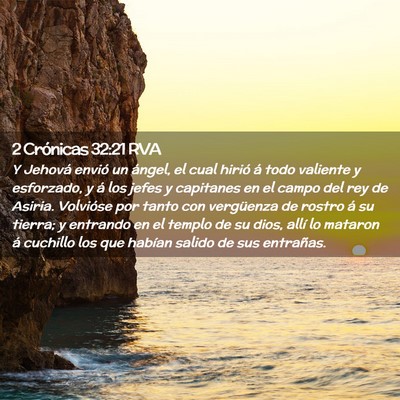 Picture 02 - 2 Crónicas 32:21 RVA - Y Jehová envió un ángel, el cual hirió á - Bible Verse Picture