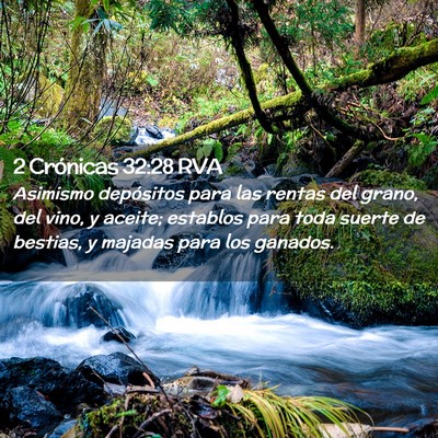 Picture 02 - 2 Crónicas 32:28 RVA - Asimismo depósitos para las rentas del grano, - Bible Verse Picture