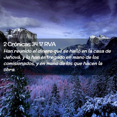 Picture 02 - 2 Crónicas 34:17 RVA - Han reunido el dinero que se halló en la casa de - Bible Verse Picture