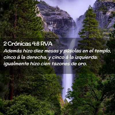 Picture 02 - 2 Crónicas 4:8 RVA - Además hizo diez mesas y púsolas en el templo, - Bible Verse Picture