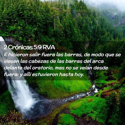 Picture 02 - 2 Crónicas 5:9 RVA - E hicieron salir fuera las barras, de modo que se - Bible Verse Picture