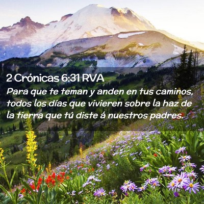 Picture 02 - 2 Crónicas 6:31 RVA - Para que te teman y anden en tus caminos, todos - Bible Verse Picture