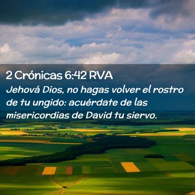 Picture 02 - 2 Crónicas 6:42 RVA - Jehová Dios, no hagas volver el rostro de tu - Bible Verse Picture