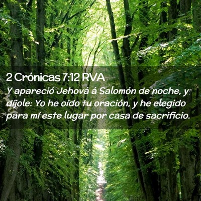 Picture 02 - 2 Crónicas 7:12 RVA - Y apareció Jehová á Salomón de noche, y - Bible Verse Picture