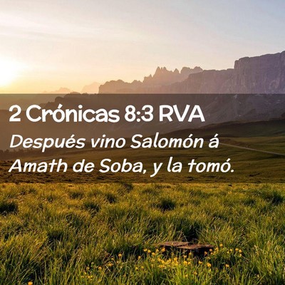 Picture 02 - 2 Crónicas 8:3 RVA - Después vino Salomón á Amath de Soba, y la - Bible Verse Picture