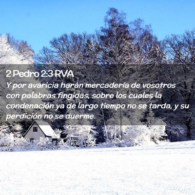 Picture 02 - 2 Pedro 2:3 RVA - Y por avaricia harán mercadería de vosotros con - Bible Verse Picture