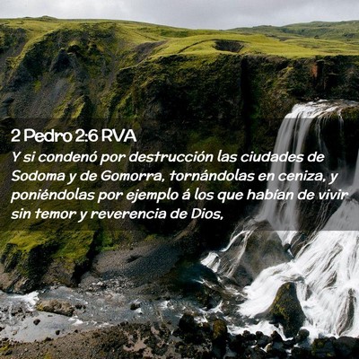 Picture 02 - 2 Pedro 2:6 RVA - Y si condenó por destrucción las ciudades de - Bible Verse Picture