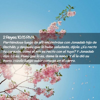 Picture 02 - 2 Reyes 10:15 RVA - Partiéndose luego de allí encontróse con - Bible Verse Picture