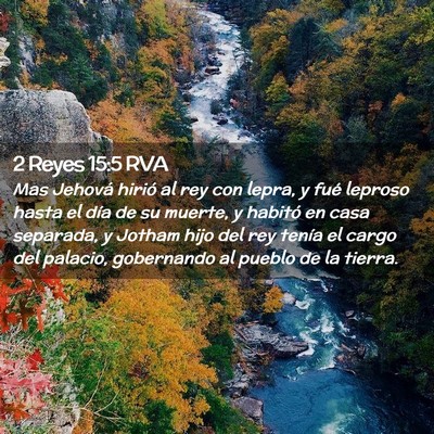 Picture 02 - 2 Reyes 15:5 RVA - Mas Jehová hirió al rey con lepra, y fué - Bible Verse Picture