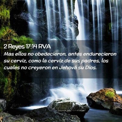 Picture 02 - 2 Reyes 17:14 RVA - Mas ellos no obedecieron, antes endurecieron su - Bible Verse Picture