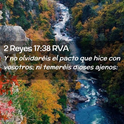 Picture 02 - 2 Reyes 17:38 RVA - Y no olvidaréis el pacto que hice con vosotros; - Bible Verse Picture
