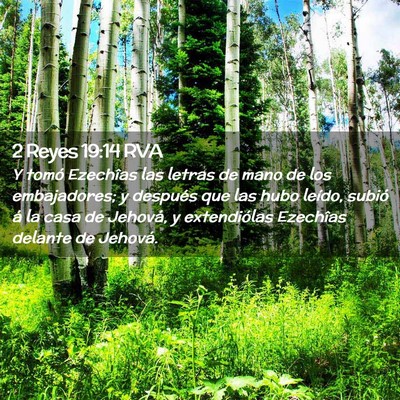 Picture 02 - 2 Reyes 19:14 RVA - Y tomó Ezechîas las letras de mano de los - Bible Verse Picture