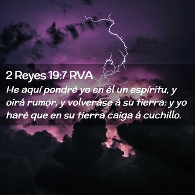 Picture 02 - 2 Reyes 19:7 RVA - He aquí pondré yo en él un espíritu, y oirá - Bible Verse Picture