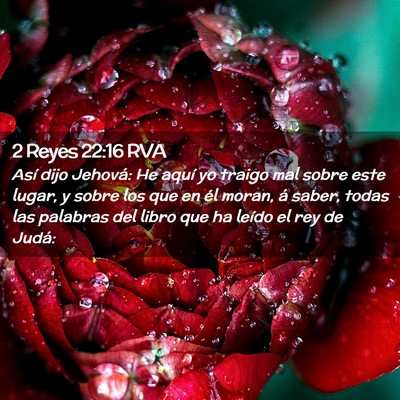 Picture 02 - 2 Reyes 22:16 RVA - Así dijo Jehová: He aquí yo traigo mal sobre - Bible Verse Picture