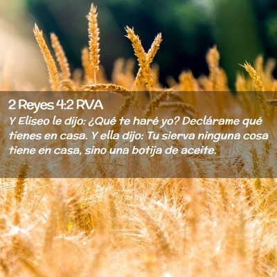 Picture 02 - 2 Reyes 4:2 RVA - Y Eliseo le dijo: ¿Qué te haré yo? Declárame - Bible Verse Picture
