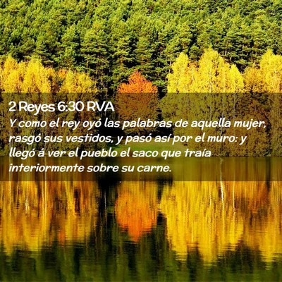 Picture 02 - 2 Reyes 6:30 RVA - Y como el rey oyó las palabras de aquella mujer, - Bible Verse Picture