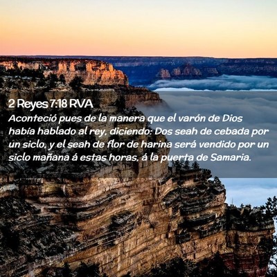 Picture 02 - 2 Reyes 7:18 RVA - Aconteció pues de la manera que el varón de - Bible Verse Picture