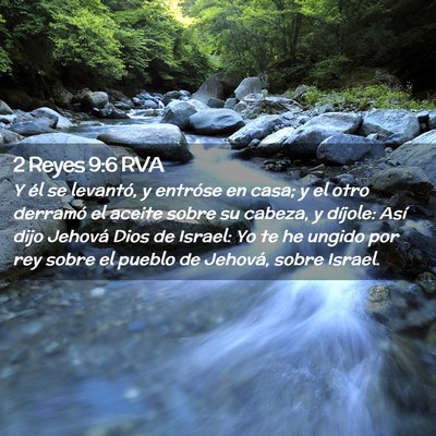 Picture 02 - 2 Reyes 9:6 RVA - Y él se levantó, y entróse en casa; y el otro - Bible Verse Picture
