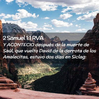 Picture 02 - 2 Samuel 1:1 RVA - Y ACONTECIO después de la muerte de Saúl, que - Bible Verse Picture