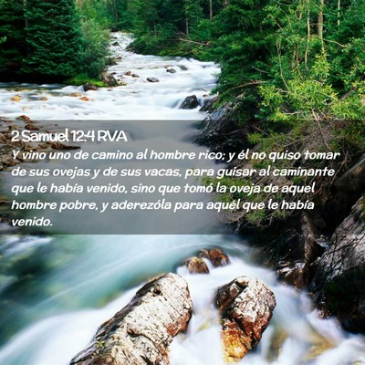 Picture 02 - 2 Samuel 12:4 RVA - Y vino uno de camino al hombre rico; y él no - Bible Verse Picture