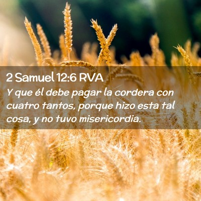 Picture 02 - 2 Samuel 12:6 RVA - Y que él debe pagar la cordera con cuatro - Bible Verse Picture