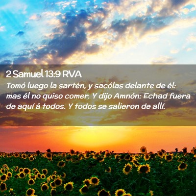 Picture 02 - 2 Samuel 13:9 RVA - Tomó luego la sartén, y sacólas delante de - Bible Verse Picture